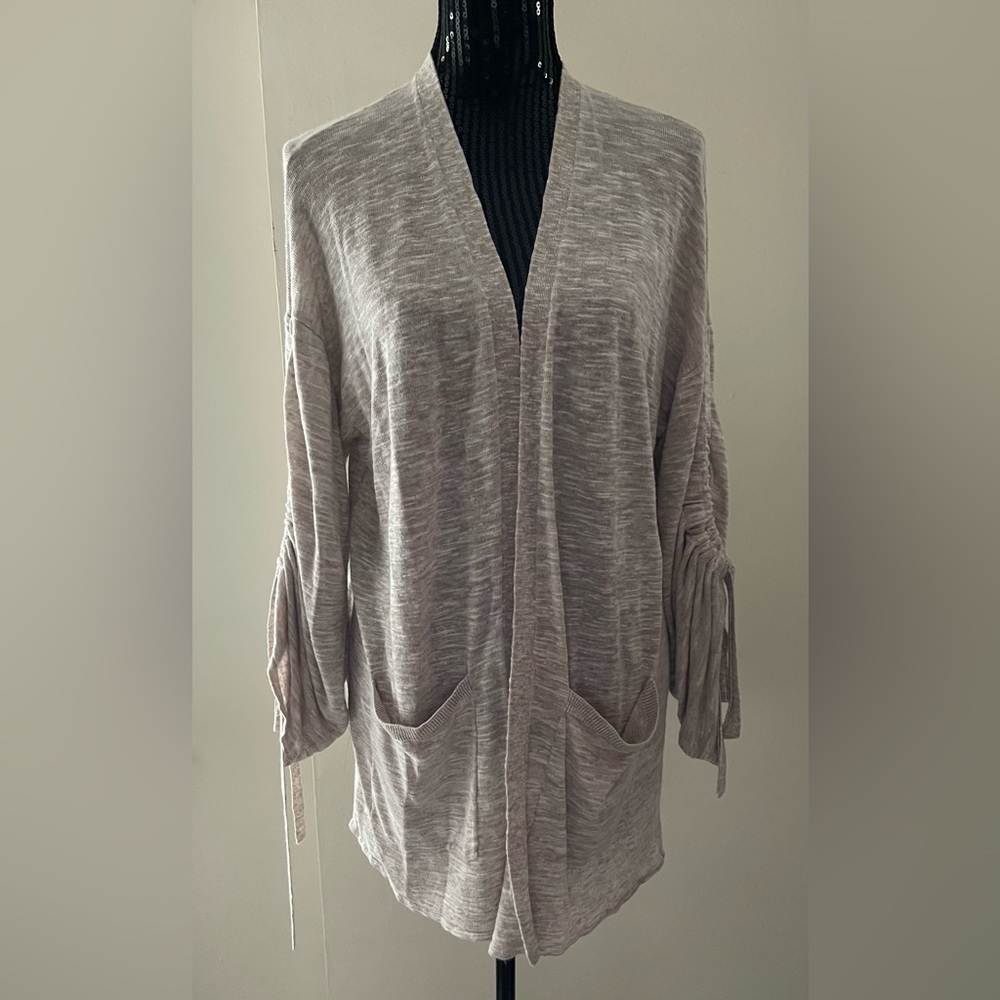 Trouvé Heathered Neutral Tone Open Cardigan Thin Knit Sweater Size M/L